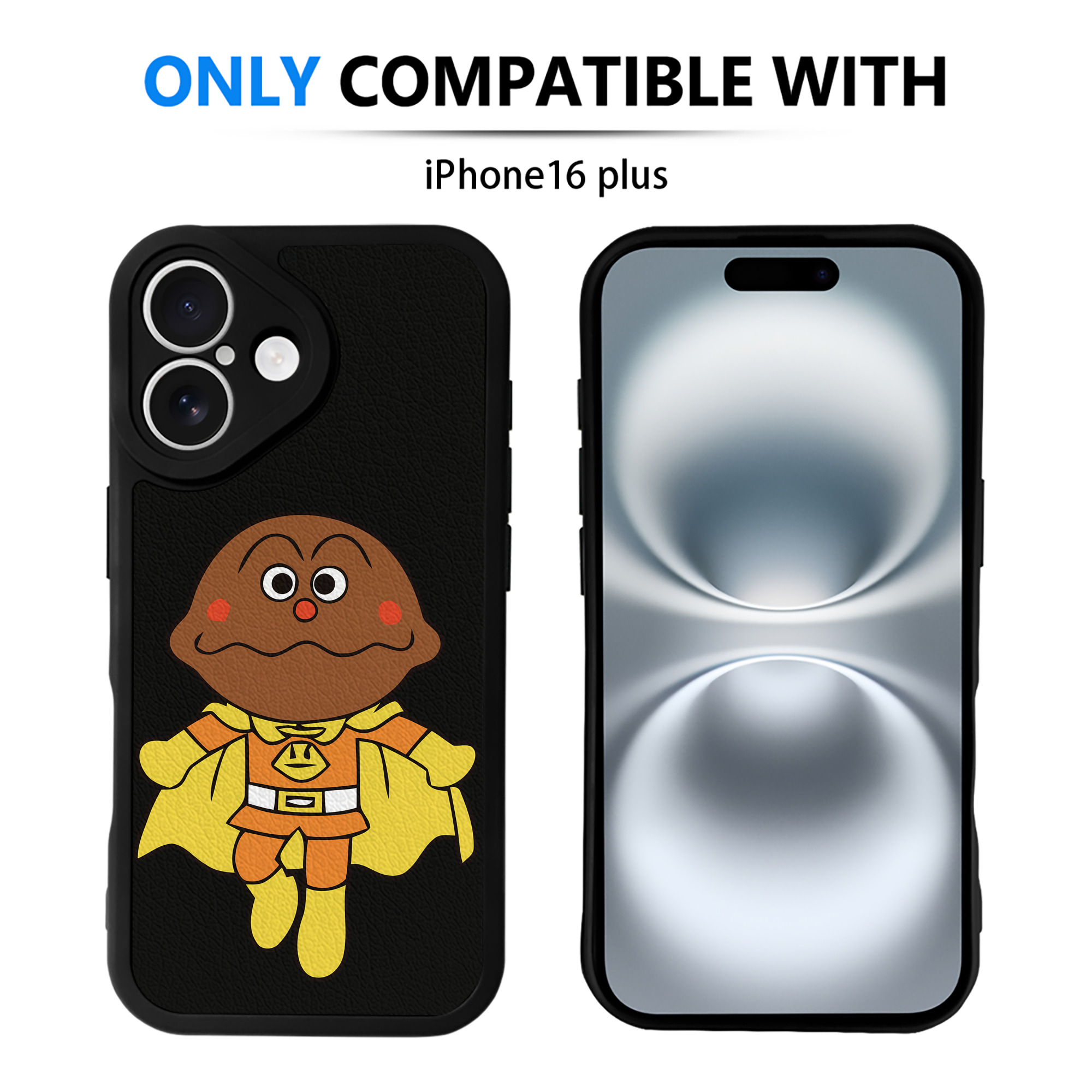 （画像用） アンパンマン Anpanman 【iPhone 16シリーズ対応】シリコンスマホケース（レザー調） 材質：シリコン